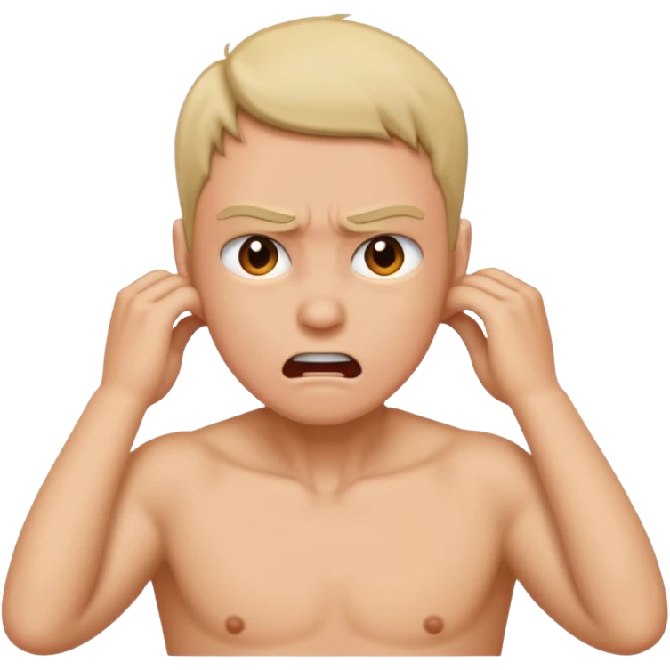 Someone grabbing their own neck angrily emoji