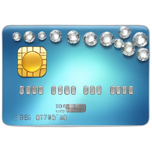 Platinum credit card with gems emoji