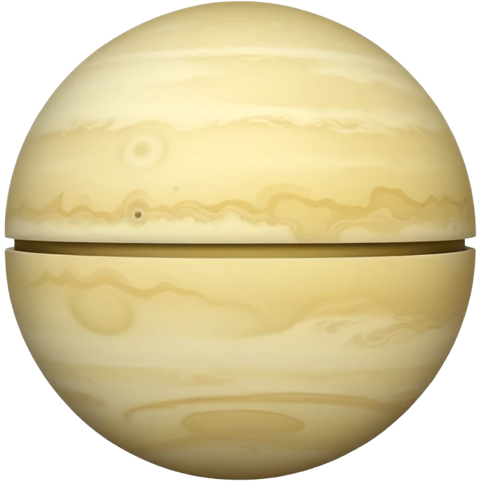 Venus planet emoji, pale yellowish-white sphere, covered in thick, smooth fog, no visible surface features, simple and round emoji