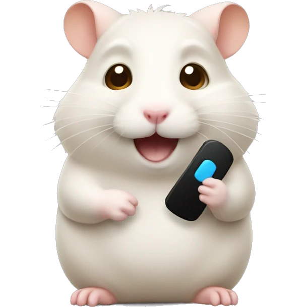 hamster calls on the phone emoji