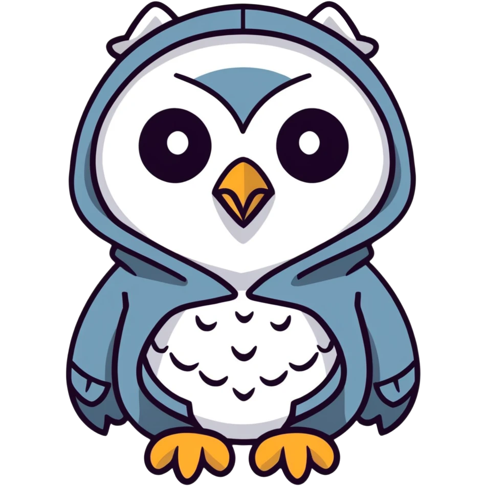 Owl wearing a hoodie emoji