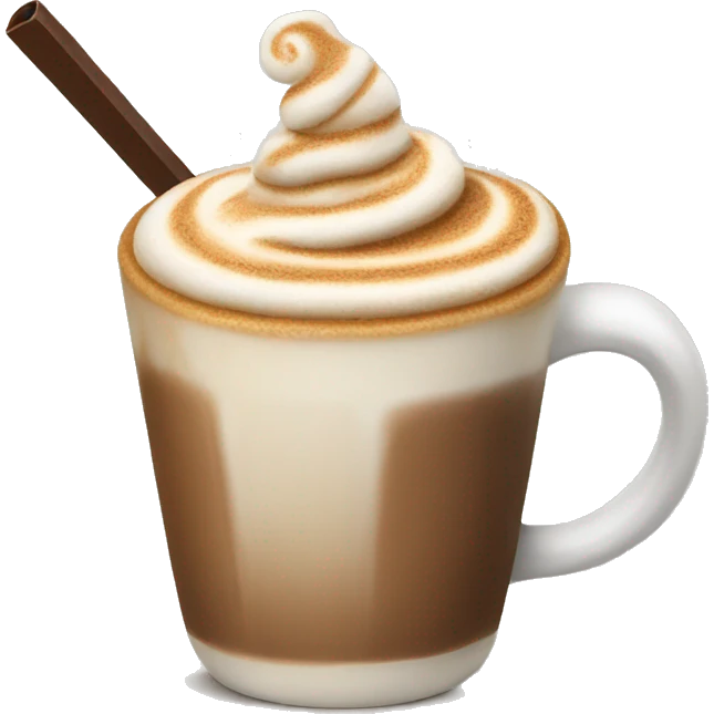Cappuccino with a straw emoji