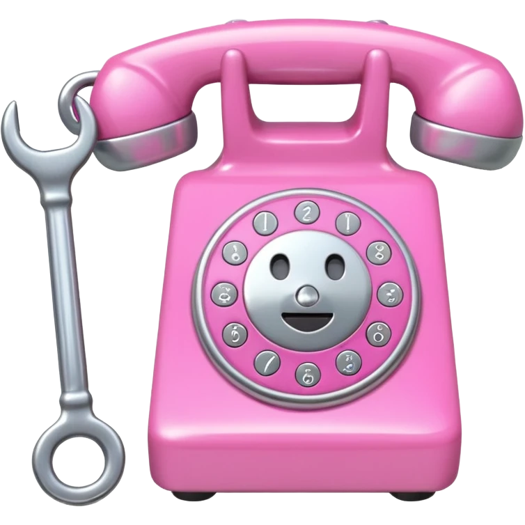 pink phone with a wrench emoji