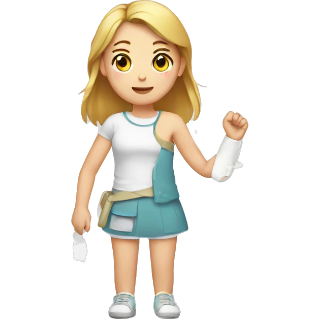 Girl with broken arm plaster emoji
