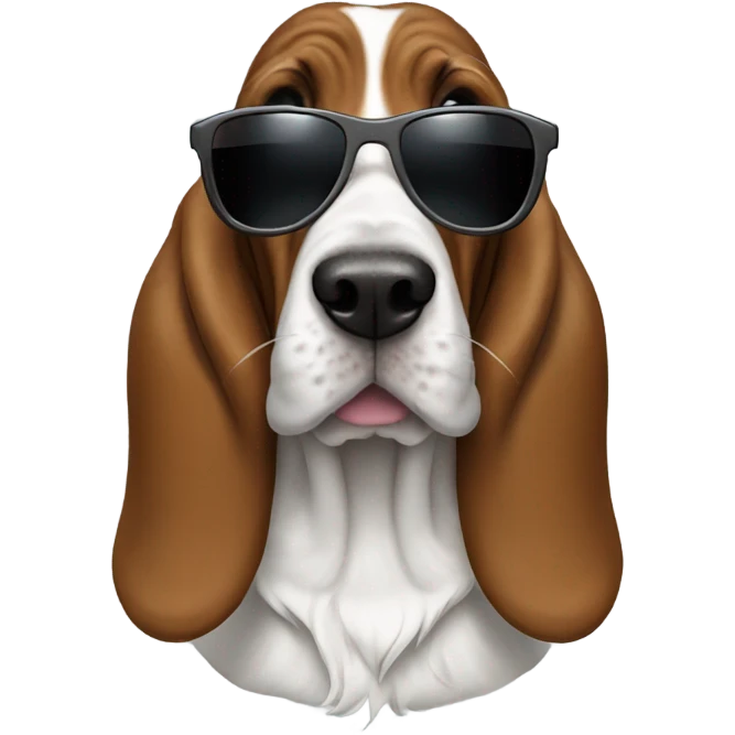 Basset hound with sunglasses  emoji