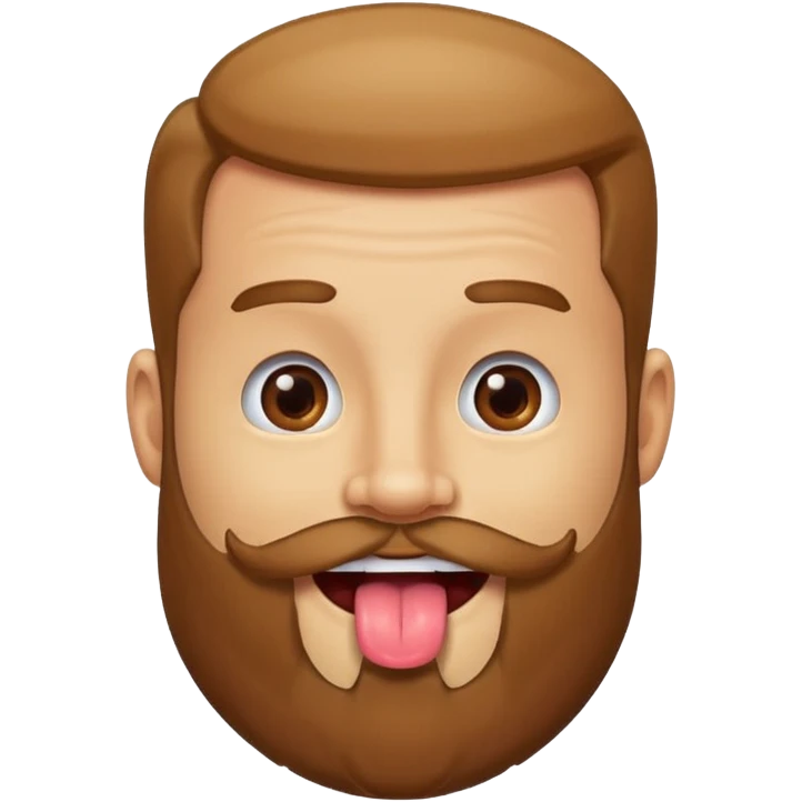 Man with beard sticking tongue out emoji