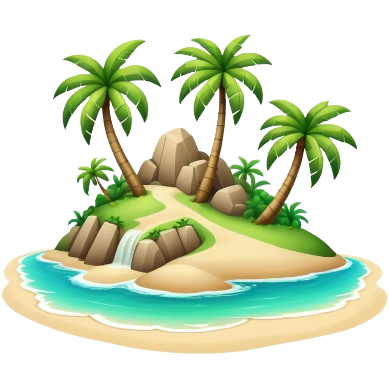 tropical island with palm trees emoji