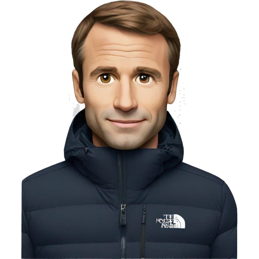 Macron en the north face  emoji