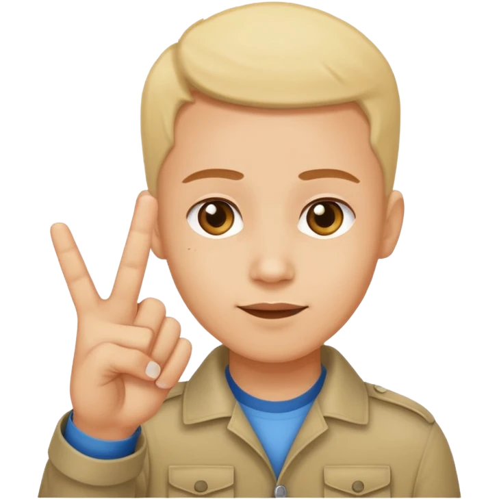 3 fingers salute from front point of view emoji