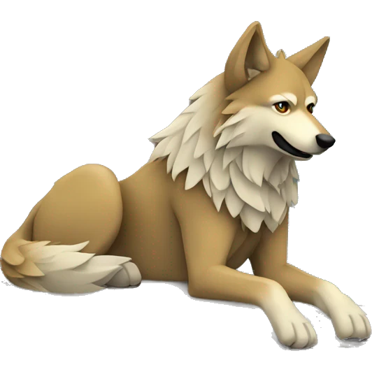  sigma wolf sitting near cliff emoji