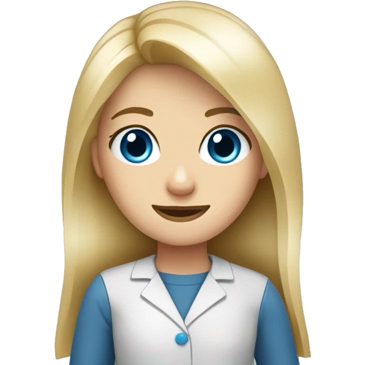 blonde hair blue eye orthodontist emoji