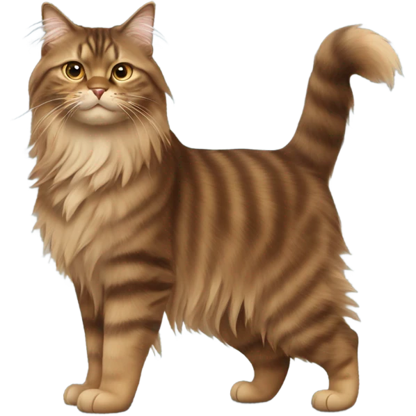 full-length brown Siberian cat emoji