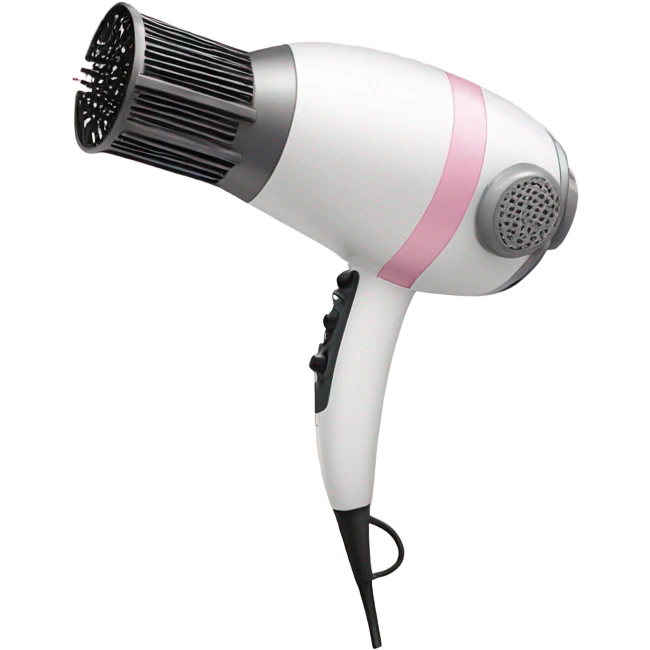 Hairdryer white light pink eadges emoji