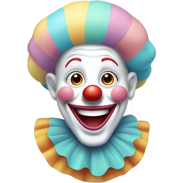 Cheerful clown in pastel colors. emoji