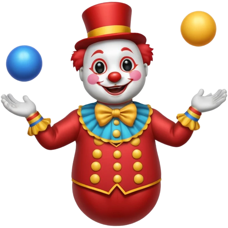 a Circus clown cute seal juggling two metal ball emoji