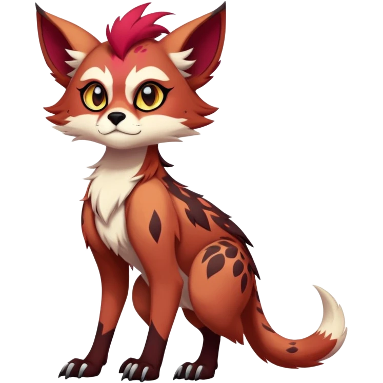 edgy badass cool Falvie-Fionbri-creature-fursona, full body, with random markings emoji