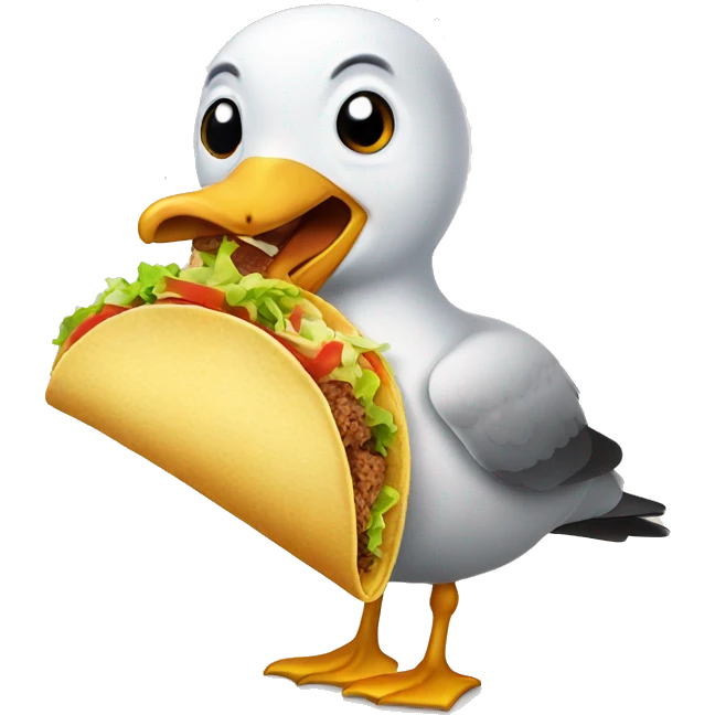 seagull eating taco  emoji