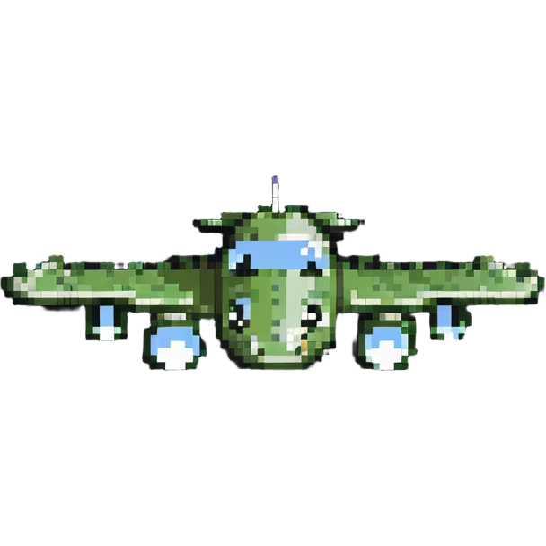 crocodile shaped as a bomber plane, flying emoji