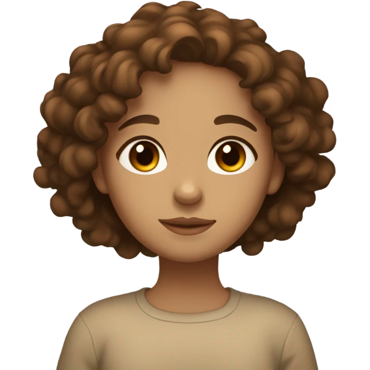 a girl with brown curly hair, brown eyes, light brown skin, sleeping peacefully  emoji