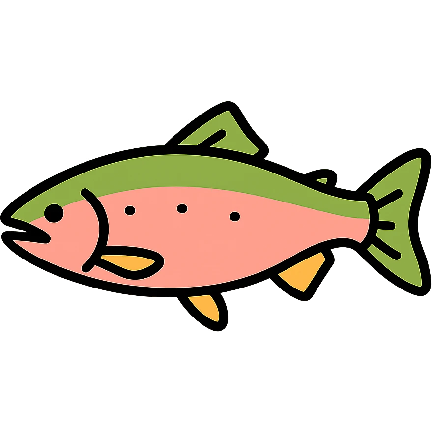 Salmon fish icon with natural coloring emoji