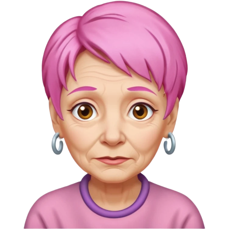 pink hair old woman emoji