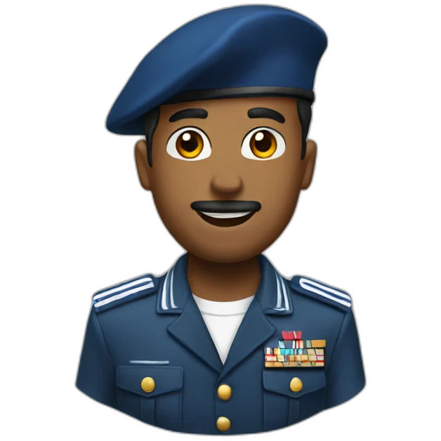 military blu beret emoji