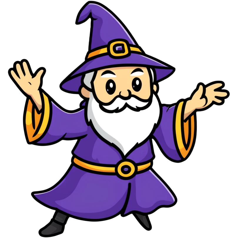 wizard in a dynamic pose emoji