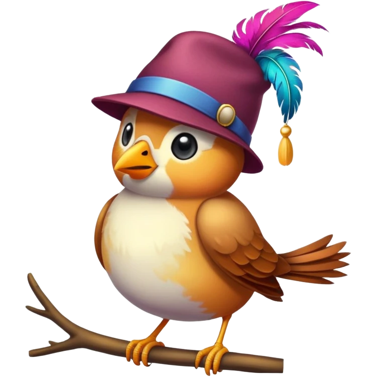 Bird with a hat on emoji