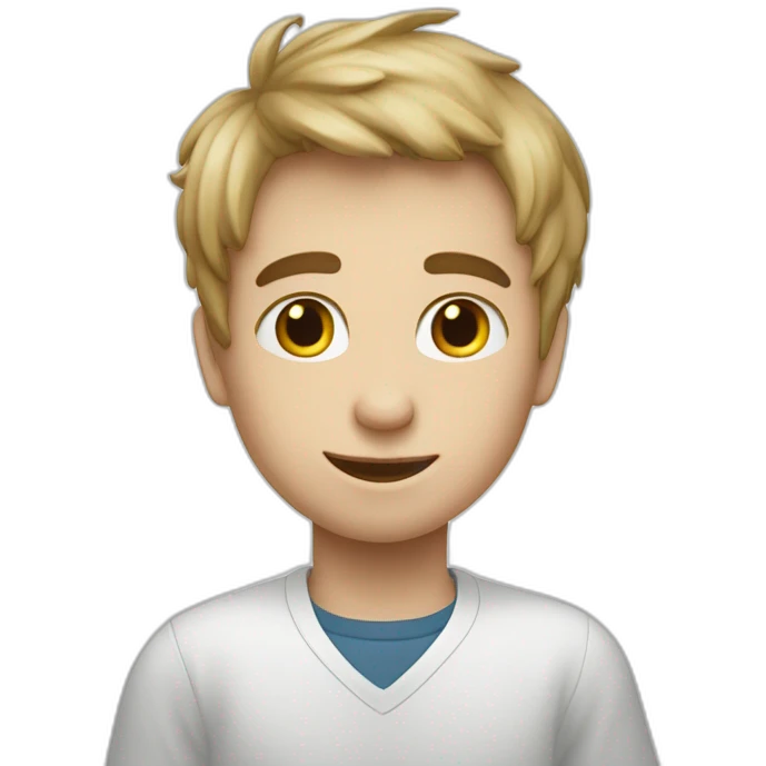 Un garçon blanc qui a un bobo dans les jous emoji