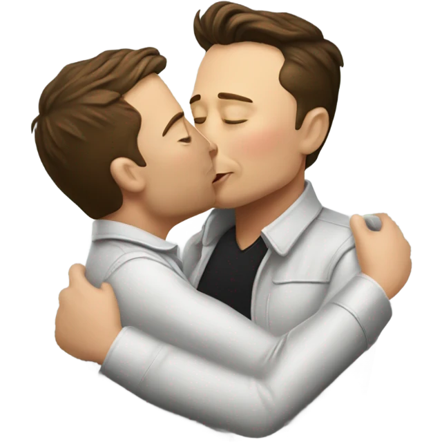 Elon musk kissing a man emoji