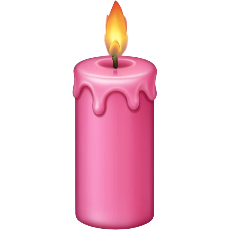 Draw a pink candle with a flame on it at an angle of 15 degrees from the horizontal. emoji