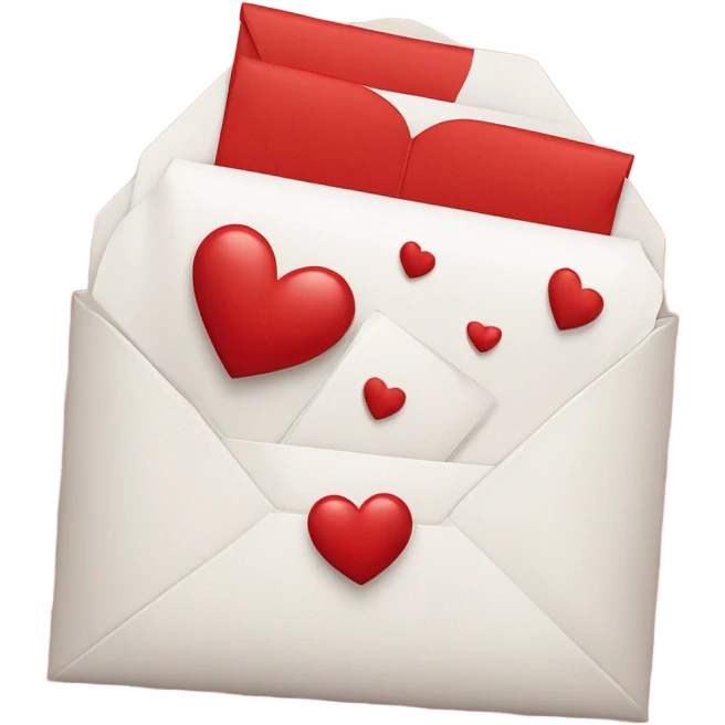 Red and white valentines day envelope emoji