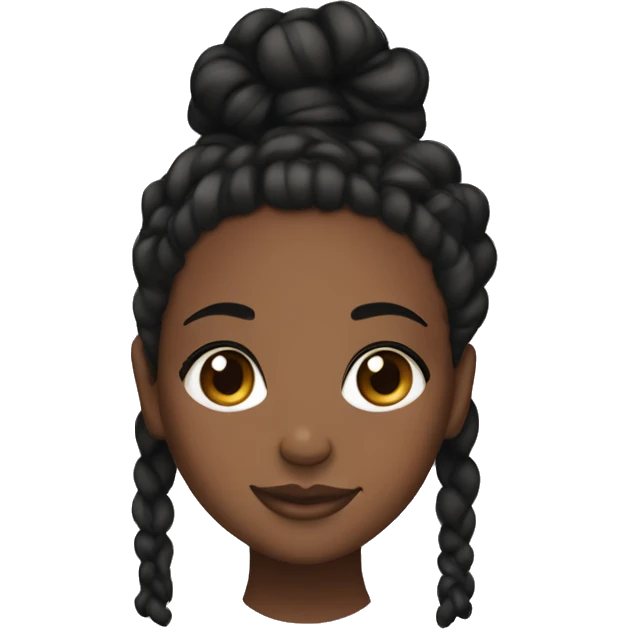 Pretty brown skin black girl with braids and lash clusters emoji