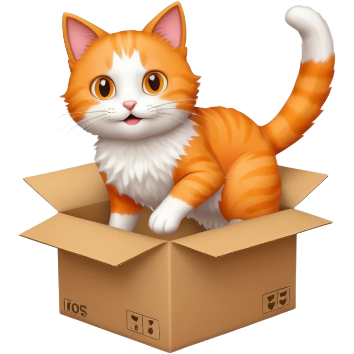 cat jumping inside into a box emoji