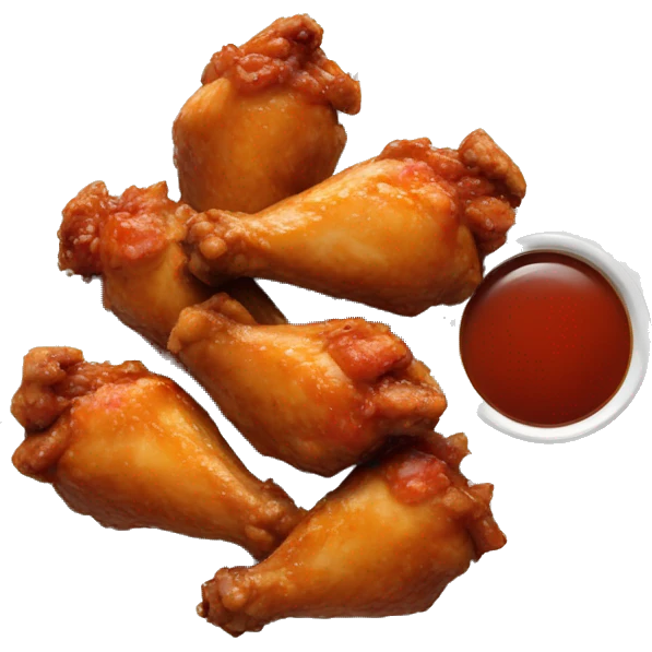 5 Chicken wings flats and drums on a white plate emoji