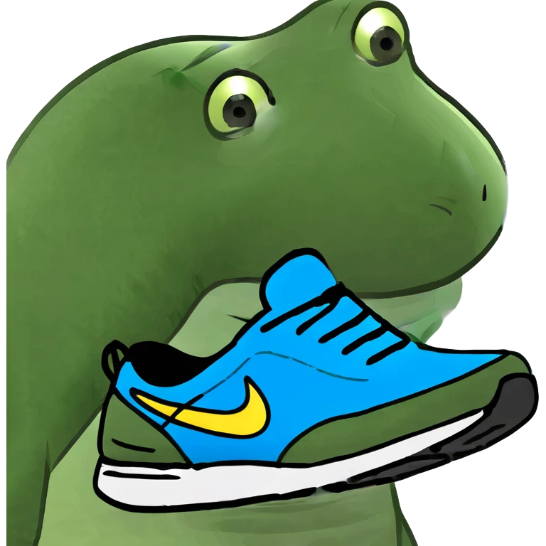 tiburón con zapatillas nike azules emoji