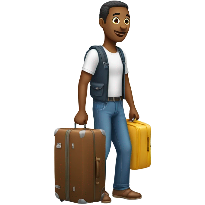 A man going to vacation with suitcase emoji
