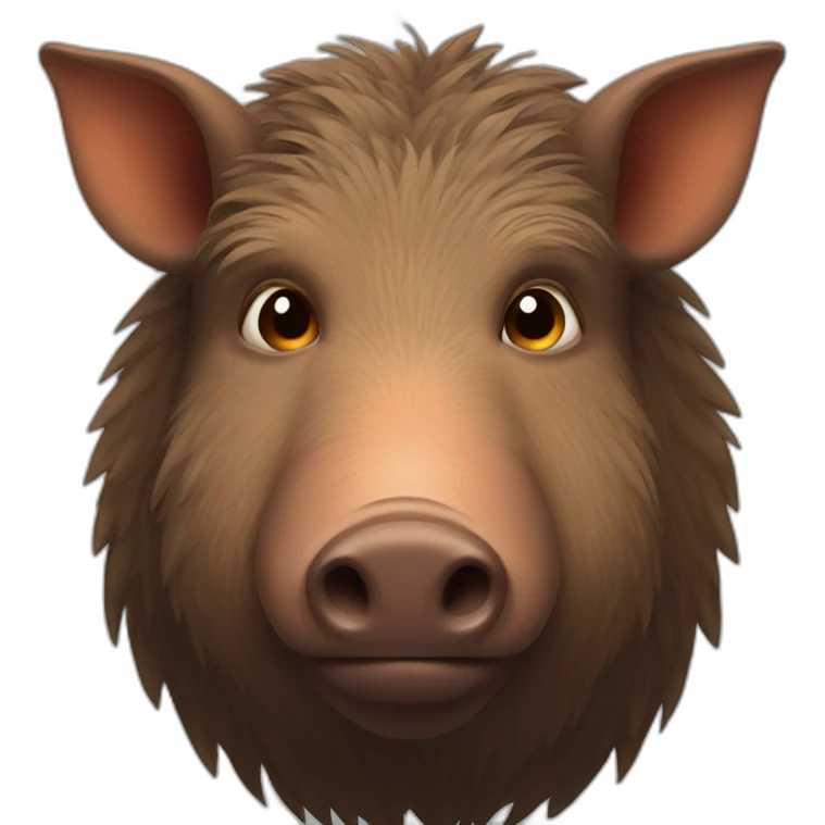 brown boar with two orange lines in each cheek emoji