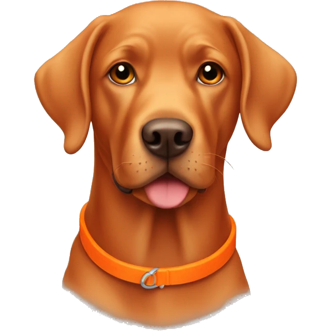 Red Labrador with an orange collar  emoji