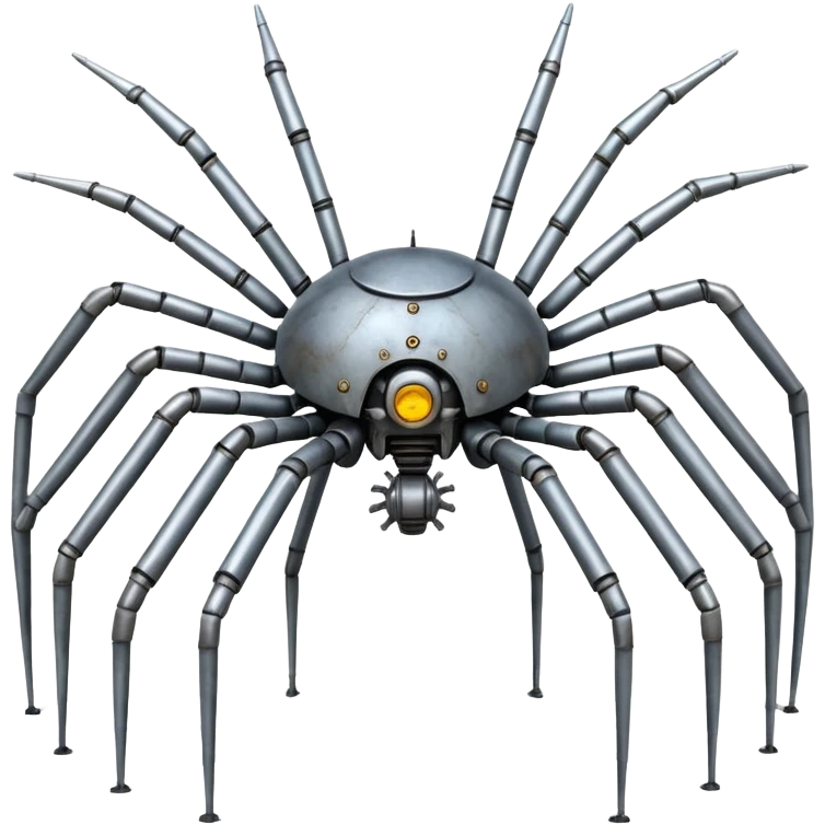 Eight Legged mechanical walking machine made of steel emoji