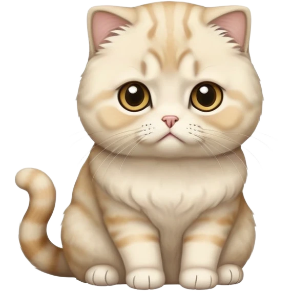 Scottish Fold cat full body sitting emoji