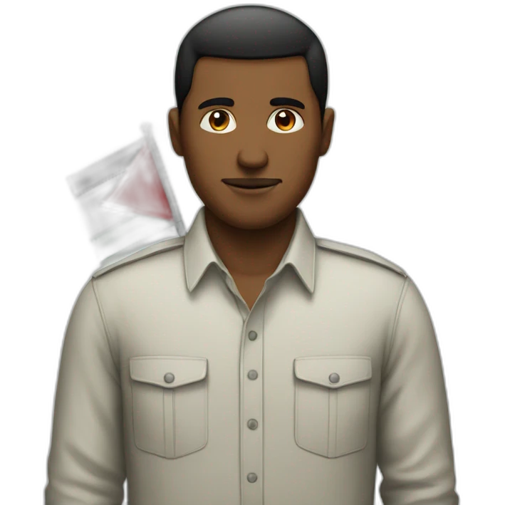 Man wearing a shirt with palestine flag emoji