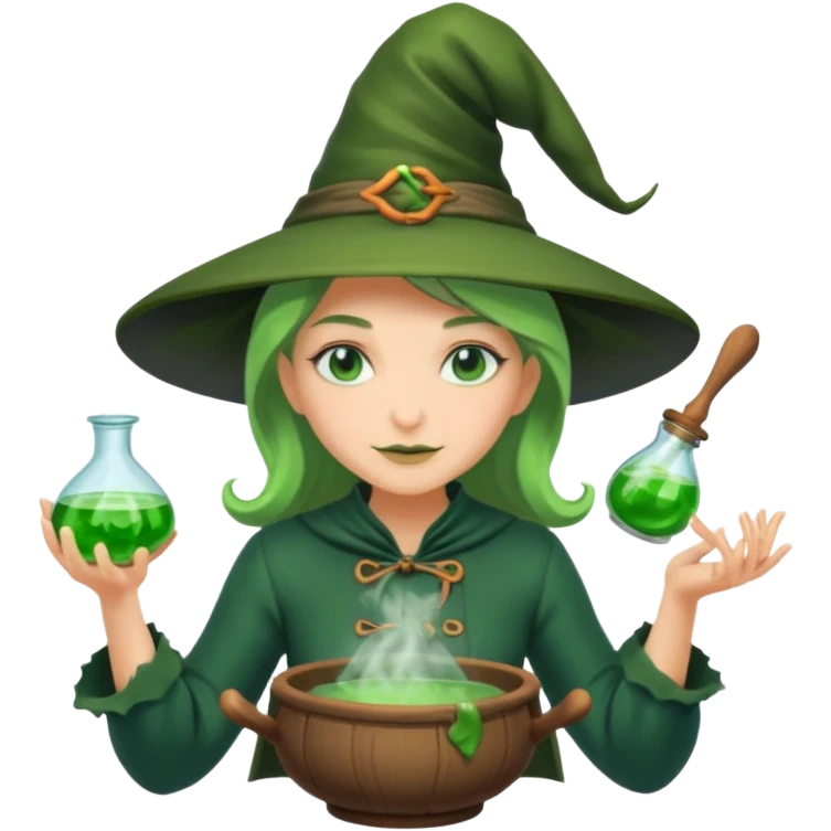 green witch cooking potion emoji