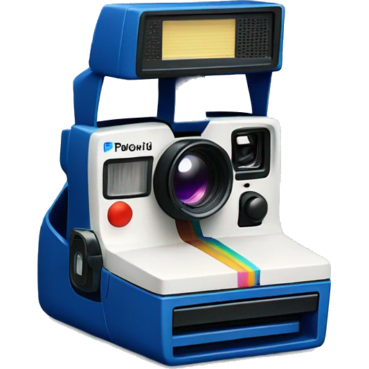 Blue polaroid camera emoji