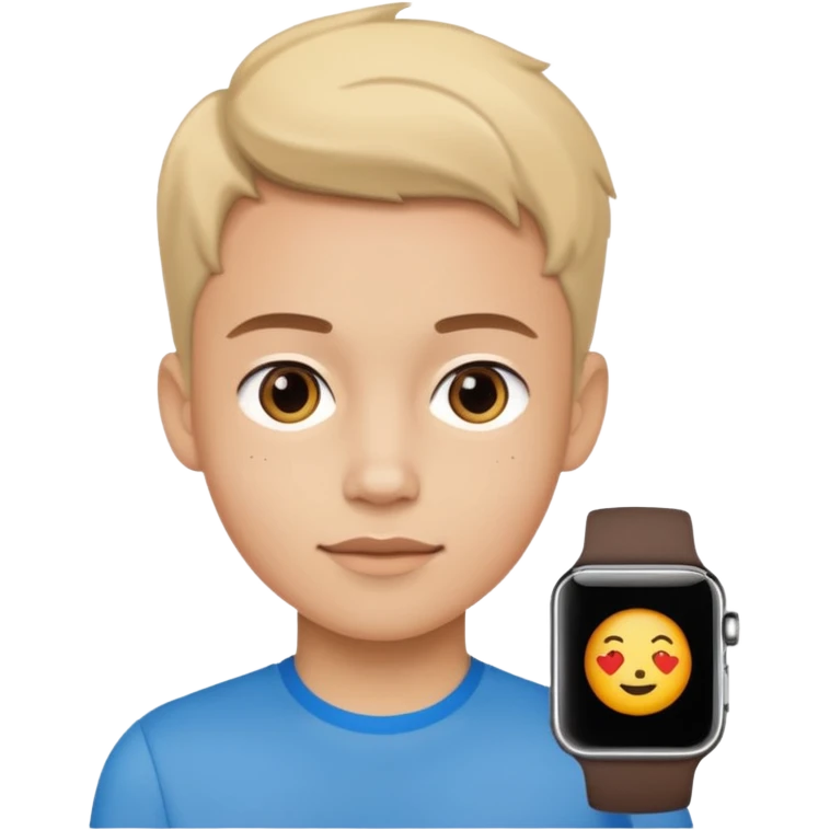 Young person wearing a smartwatch emoji