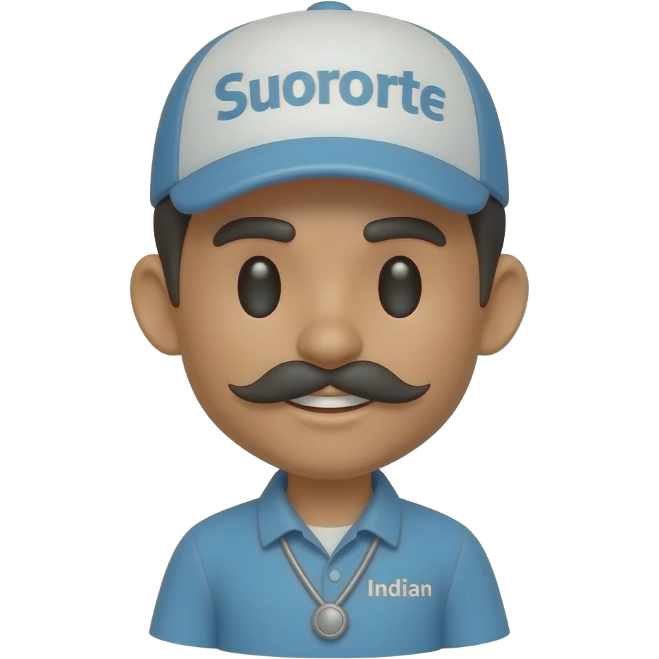 给我生成一个support worker的emoji，印度人的感觉，要特征明显，是supporter worker, 2d emoji