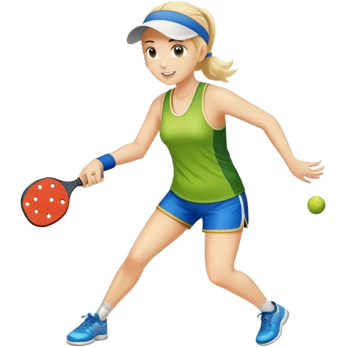 Girl playing pickleball emoji