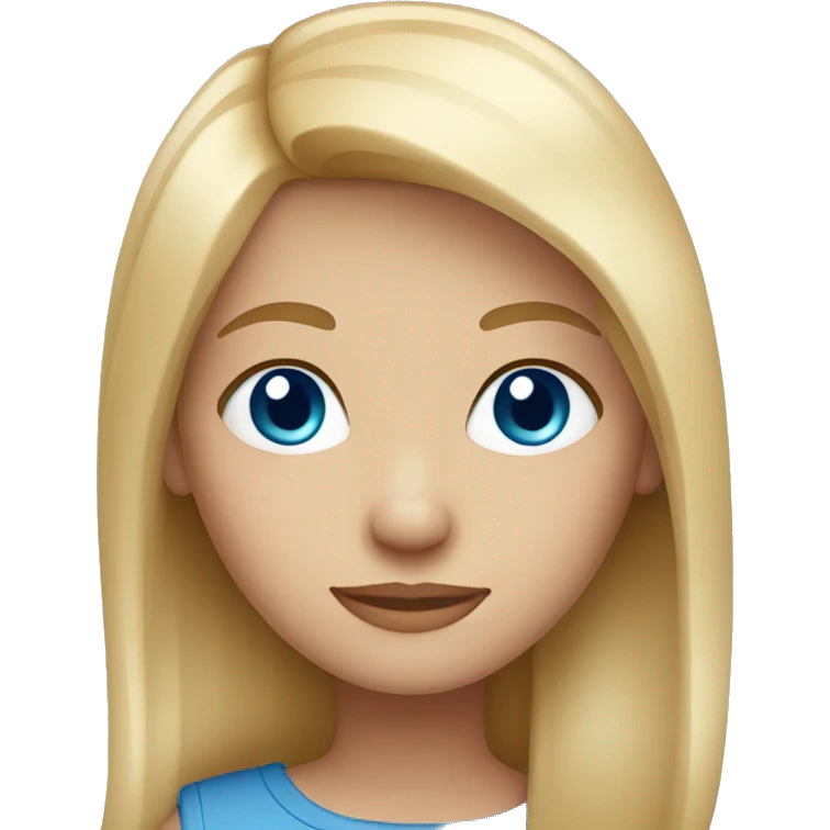 Blonde girl, with blue eyes and straight hair  emoji