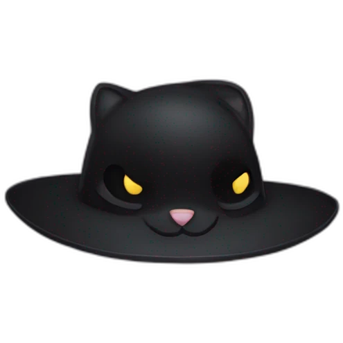 Black cat hat emoji