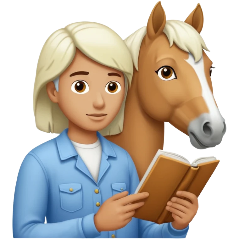 reading white horse emoji
